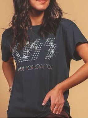 Daydreamer from Free People KISS Band Bling Loving You t-shirt Small